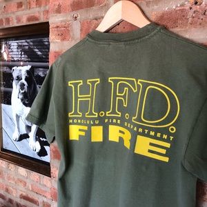 Honolulu Fire Department Olive Green 2Sided Tee